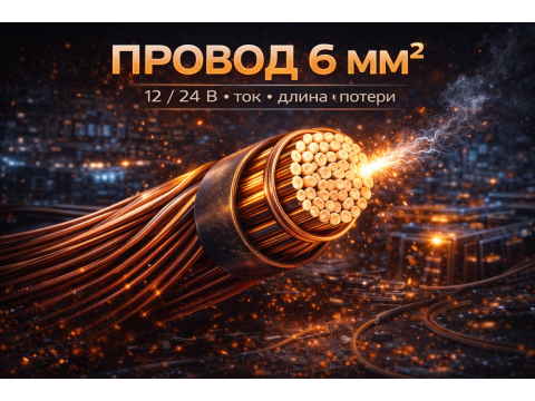 Провод 6 мм²: диаметр, ток, нагрев и реальные ограничения