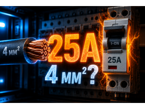 Какое сечение провода нужно для 25А
