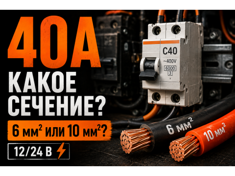 Сечение провода для 40А: какое выбрать под автомат