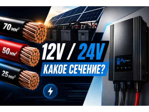 Какой провод нужен для инвертора 12В и 24В