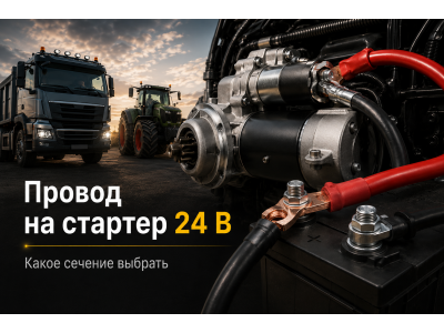 Провод на стартер 24 В: какое сечение выбрать для КАМАЗ, МАЗ, Урал и трактора