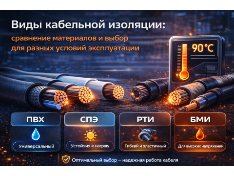 Виды кабельной изоляции: сравнение материалов и выбор для разных условий эксплуатации