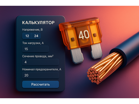 Как подобрать предохранитель и сечение провода для 12/24 В: таблица и онлайн-калькулятор